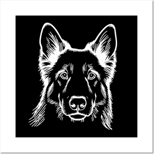 Portrait of a German Shepherd Posters and Art